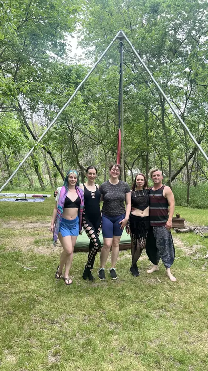 Aerial hoop workshop at Flowstorm festival