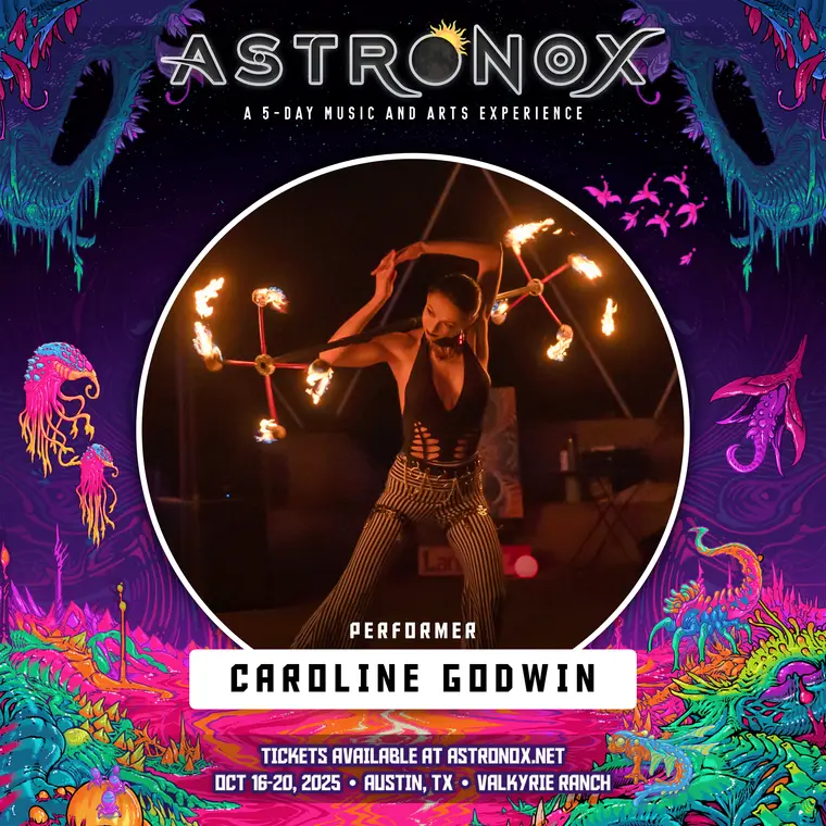 Astronox event announcement featuring Caroline