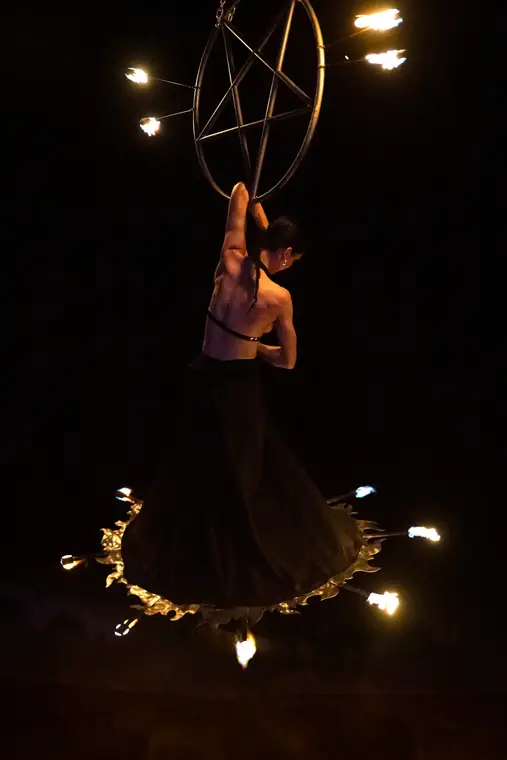 One of a kind burning fire skirt