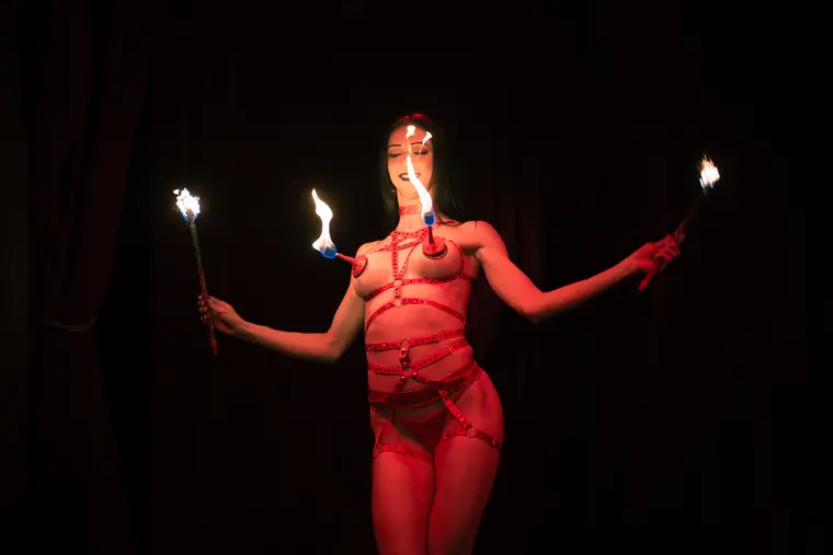 Fire burlesque routine