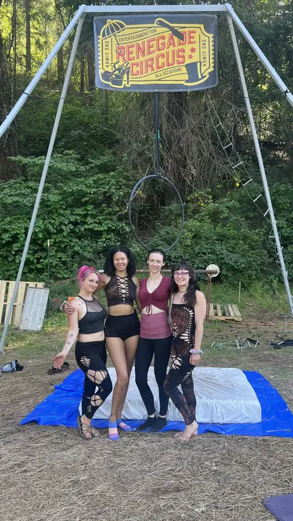 Students in a lyra class at Firedrums