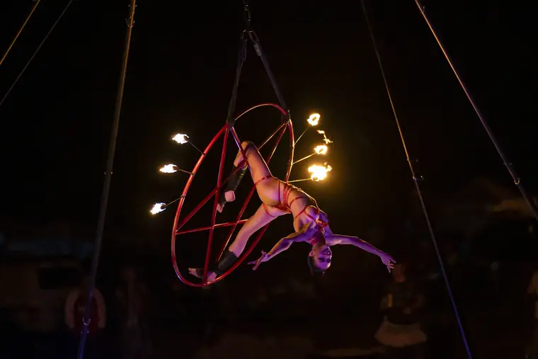 The signature burning aerial pentagram