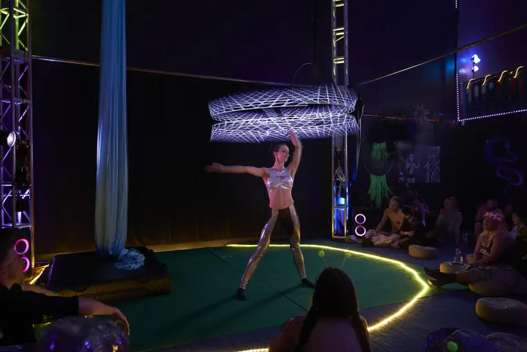 LED dragon staff at Cypher