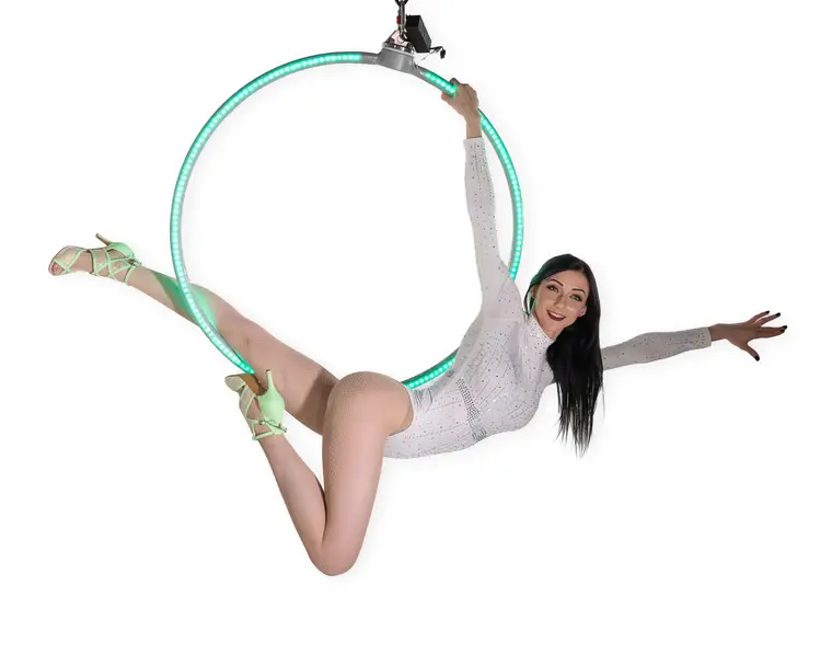 Illuminated aerial hoop