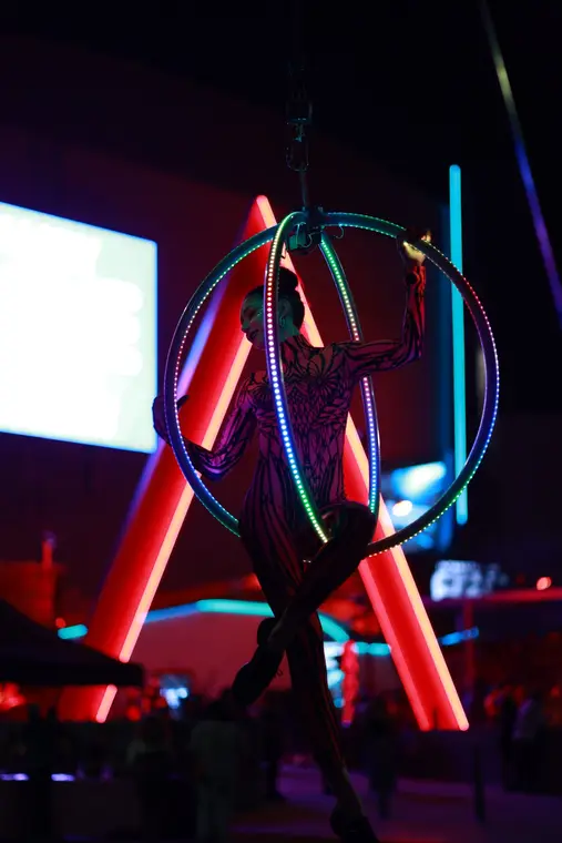 Glowing aerial sphere