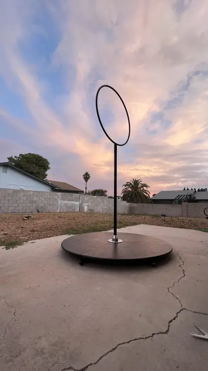 Self standing lollipop lyra stage available for rent