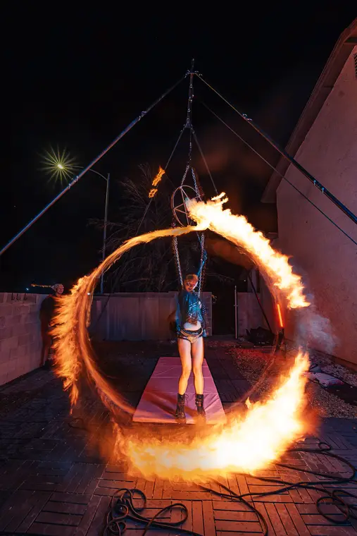 Lycopodium fireball around the aerial pentagram