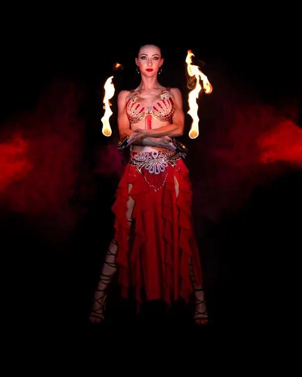 Palm torches in each hand
