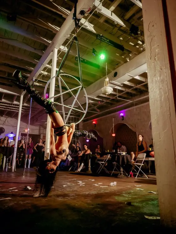 Burlesque routine on the pentagram