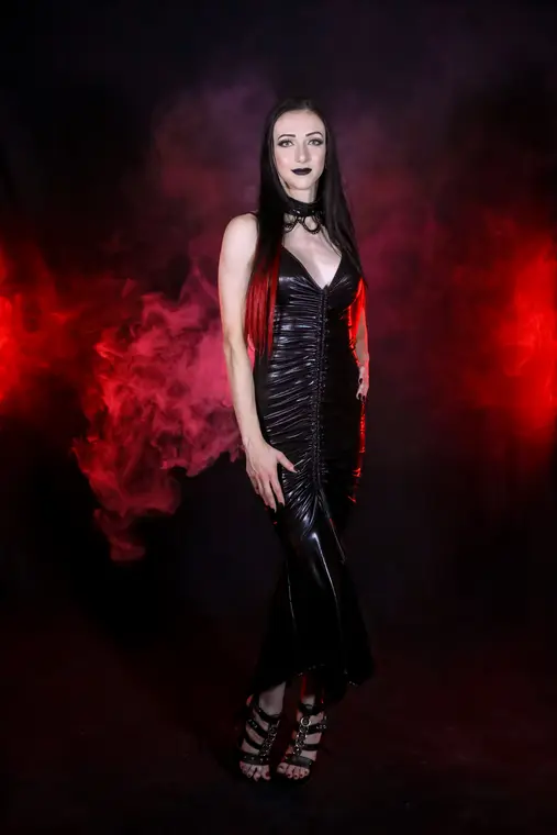 Portrait in red smoke