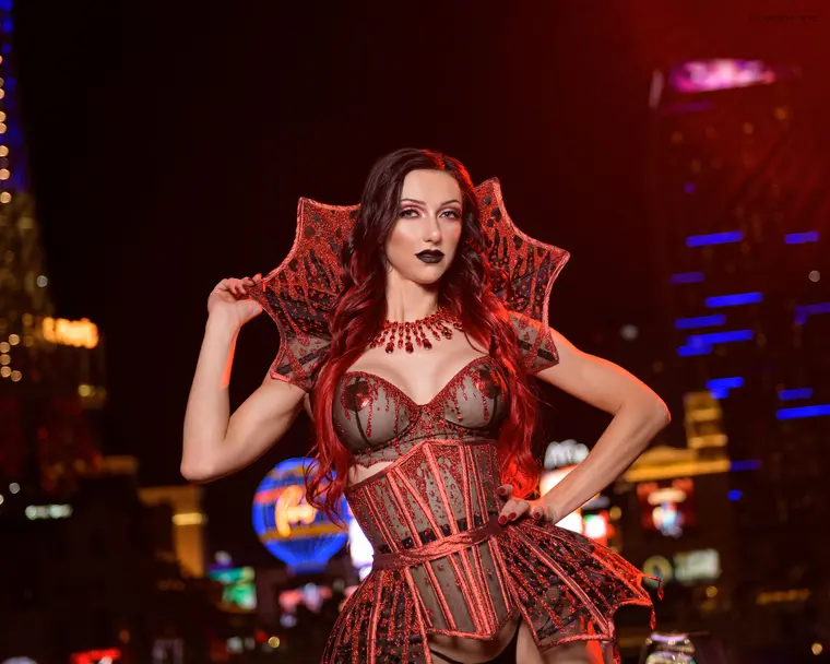 Red couture portrait