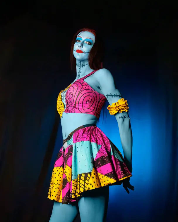 Sally character costume detail
