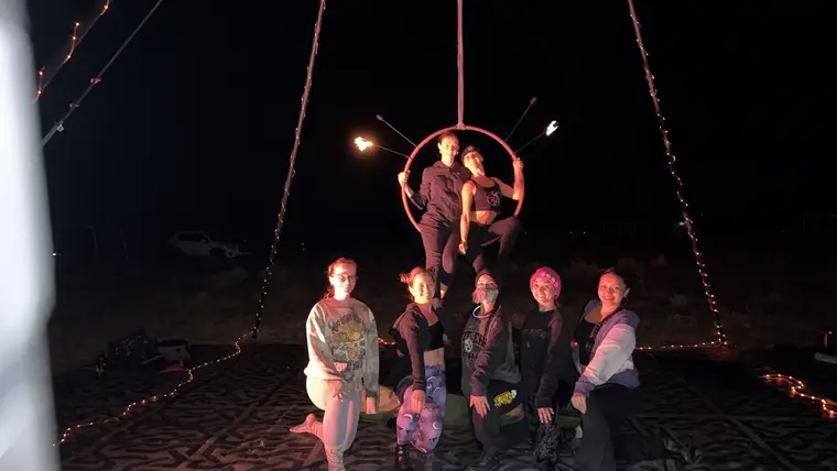 Aerial with fire workshop at Southwest Flow Festival